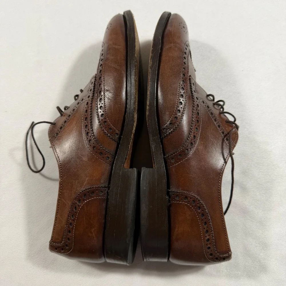 Allen Edmonds Mens 7 D Brown Leather Wingtip Brogue Dress Shoes Lace Up Oxford‎